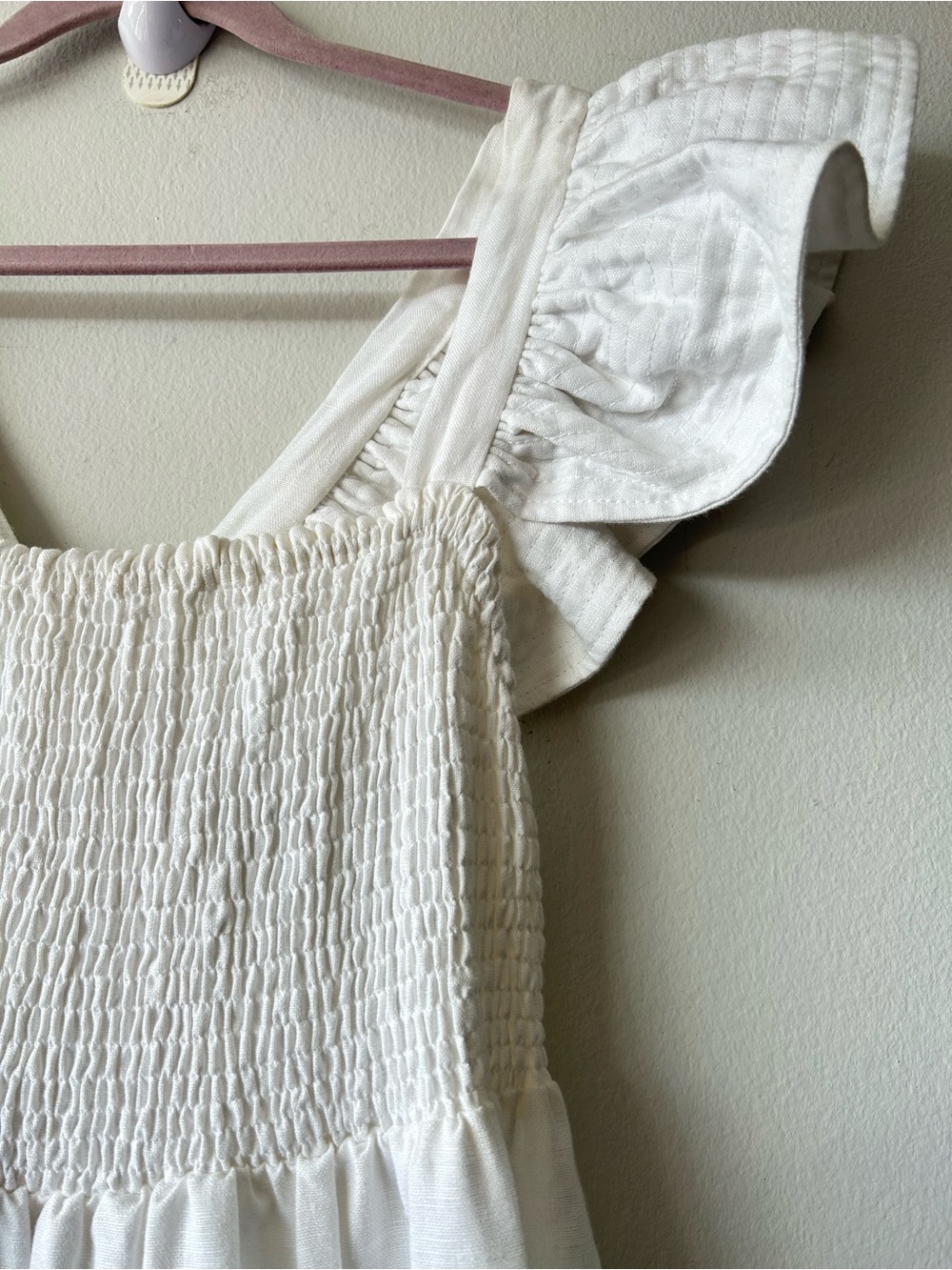 NWT Maria Cayetana Luxury Hand made in Mexico White Linen Maxi Dress - Picture 5 of 16